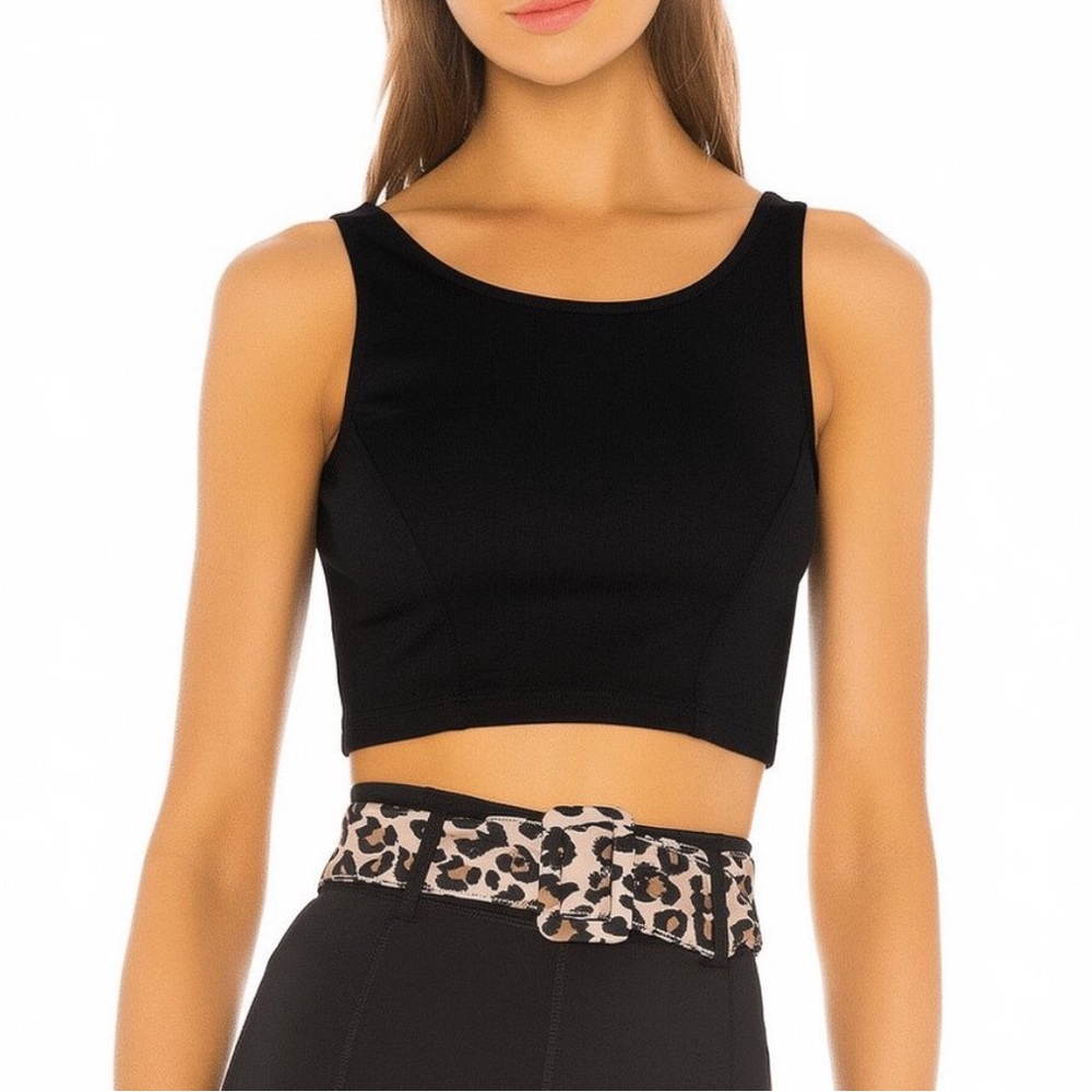 NWT GiGi C Lola Cropped Tank in Black Sz XS L